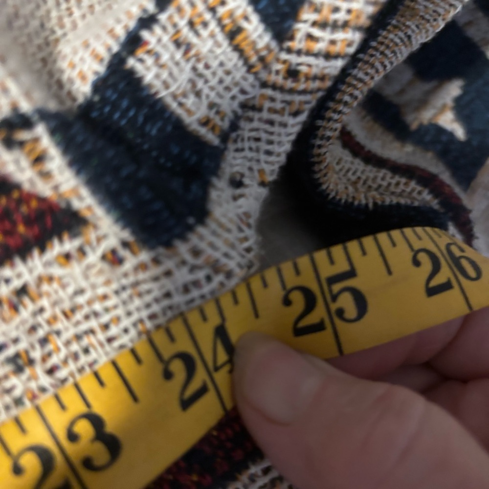 Vintage Sugar Street Weavers Americana Flag Crewneck Sweater - Navy and Cream - Picture 9 of 10